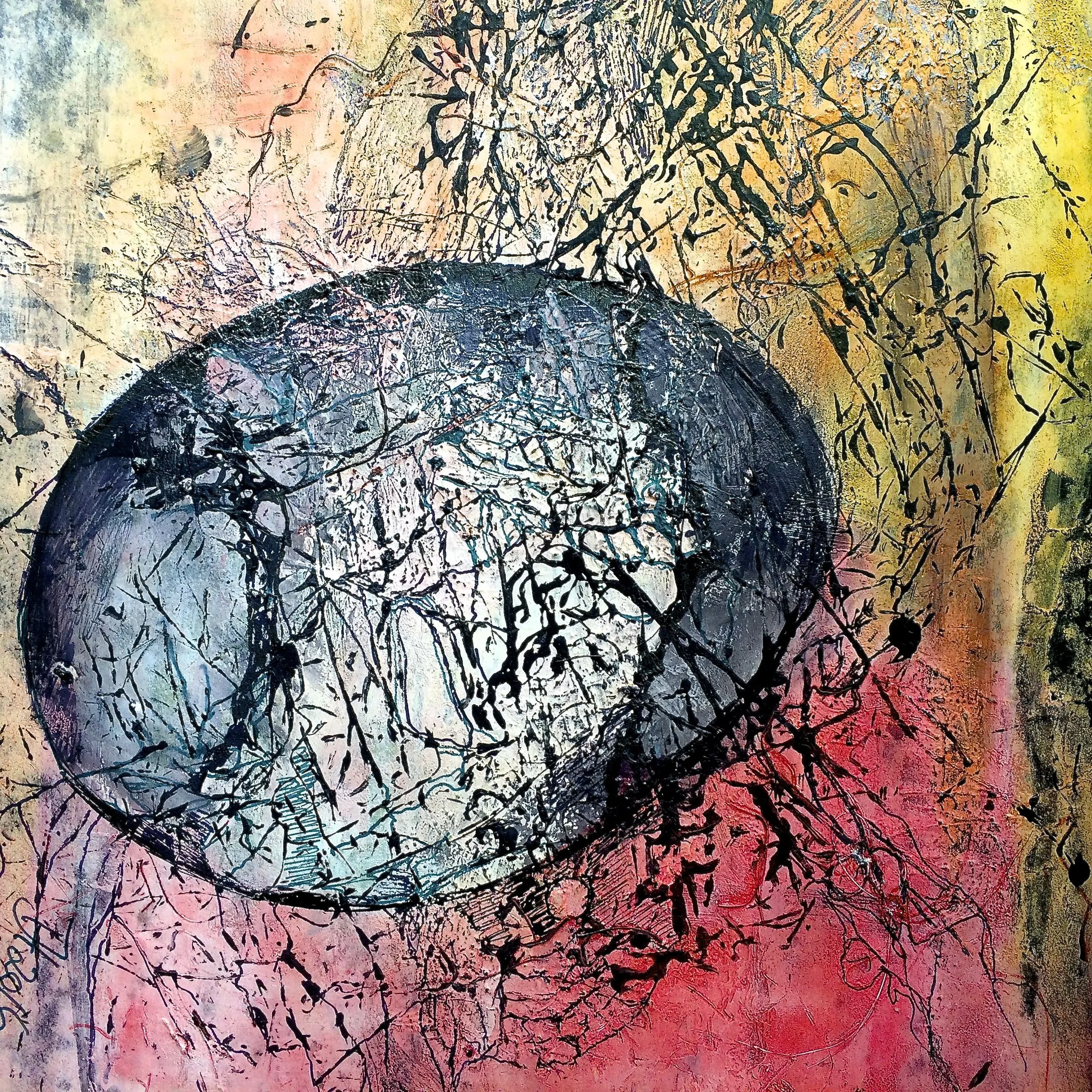 das ei,acryl und tusche auf papier ,2016